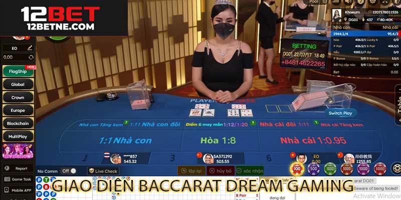 Giao diên baccarat của dream gaming