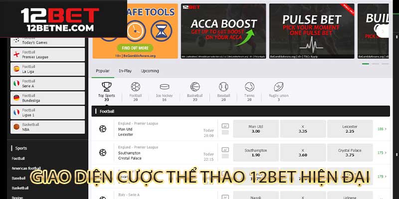 Tỷ lệ cược thể thao hấp dẫn tại 12bet