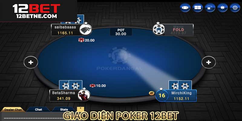 Giao diện khi chơi poker tại 12bet